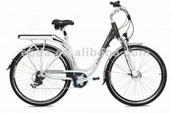 7 speed 250W Li-ion battery 28" aluminium electric bicycles bikes ebikes