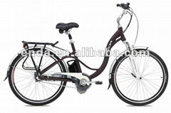 26" Inner 3 speed Li-ion battery Aluminum Lady electri bikes bicycles in china