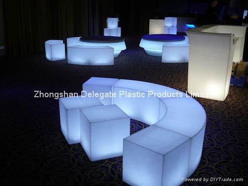 outdoor furniture PE plastic shell lighted led furniture