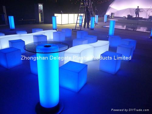 outdoor furniture PE plastic shell lighted led furniture 3