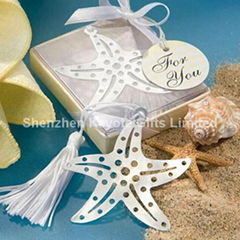 Starfish wedding bookmark 