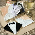 Wedding glass coaster/sheet metal magnetic board