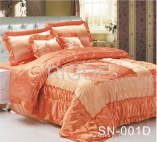 100% polyester embroidered satin comforter 4