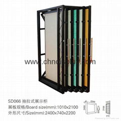 Sliding display rack for stone sample in exhibition room