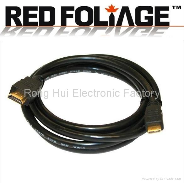 High speed Mini hdmi cable M/M for HD projectrs,tablet PC etc 2