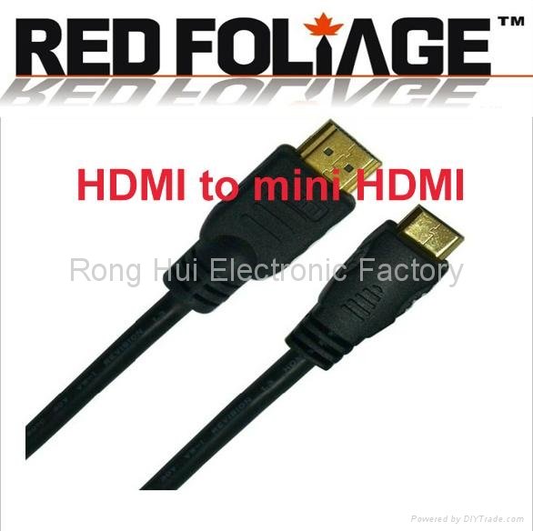 High speed Mini hdmi cable M/M for HD projectrs,tablet PC etc 4