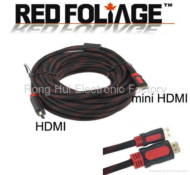 High speed Mini hdmi cable M/M for HD projectrs,tablet PC etc 5