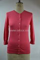 12STC0520 ladies' elegant crew neck cardigan sweater