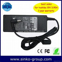 laptop ac adapter for toshiba 19V 3.95A 75W 5.5*2.5mm