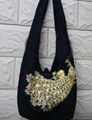 Dongba national cloth handmade peacock paillette embroidery messenger bag 1
