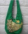 Dongba national cloth handmade peacock paillette embroidery messenger bag 2
