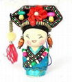 Ethnic dolls colorful hanging wooden craft ornaments decoration keychain 4