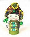 Ethnic dolls colorful hanging wooden craft ornaments decoration keychain 5