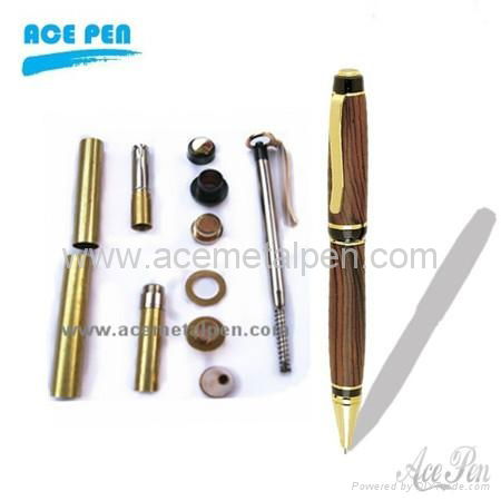 Cigar Pen Kits in Gold+Black Chrome