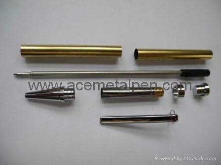 7mm SLIMLINE Woodworking Ball Point Pen Kit in 24kt gold 2