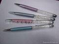 Crystal capacitive stylus touch pen with ball pen  for iphone 4 4s ipad 2/3  5