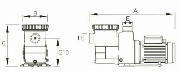 220V 2.0HP High Performance Swimming Pool Pumps 3