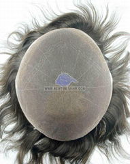 Full lace base with reinforced stitching lines stock hairpiece