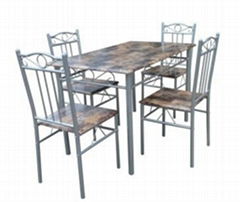 Metal Furniture Marble Dining Table And Chairs