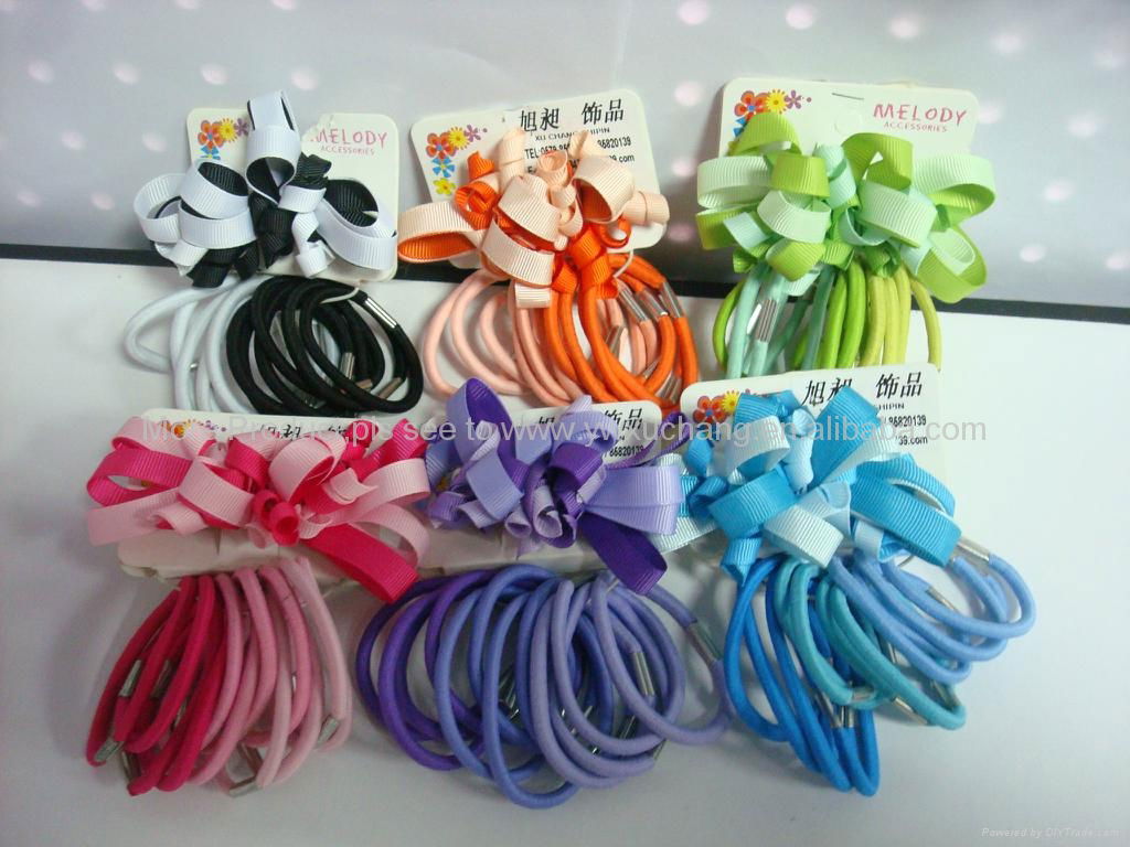 Hot New Fashion Elastic Hair Band Accessories Set with French Clip/Rubber 2