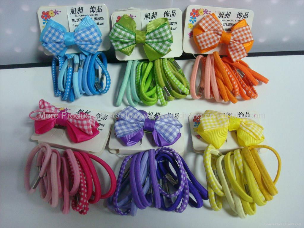 Hot New Fashion Elastic Hair Band Accessories Set with French Clip/Rubber 3