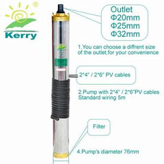 High Quality DC Submersible Water Pump Deep Well  for Agriculture