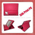 Hello Kitty Silk Print PU Leather Case for iPad3