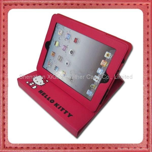 Hello Kitty Silk Print PU Leather Case for iPad3 3