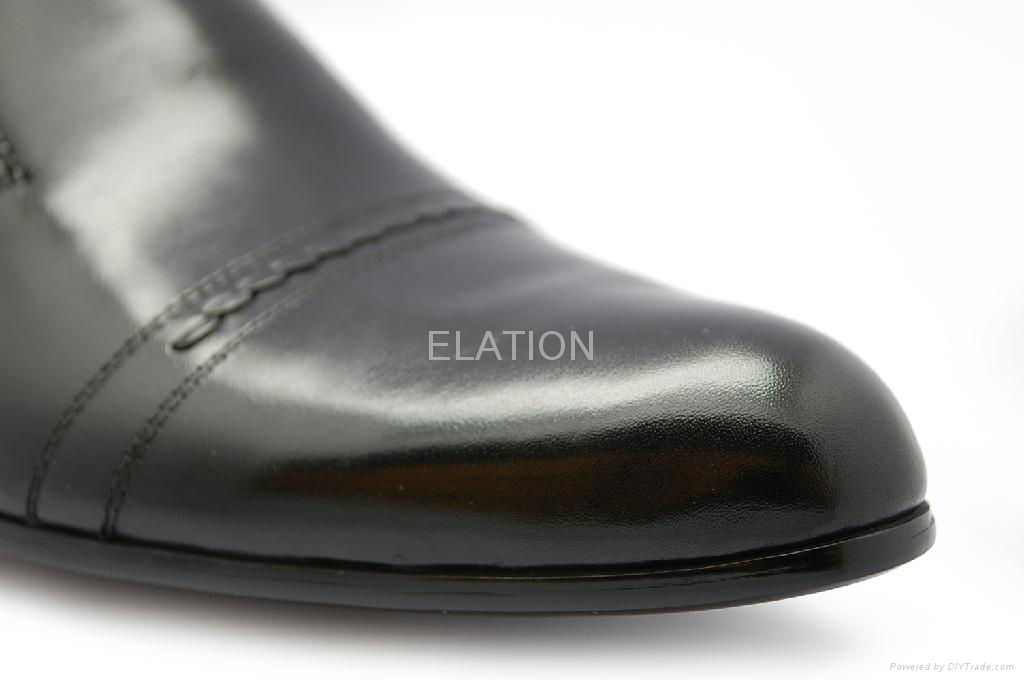  European style black stitched men leather dress shoes China 2