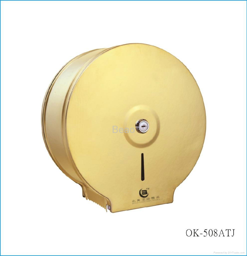 OK-508ATJ With a lock Golden Stainless steel Jumbo roll paper dispensers
