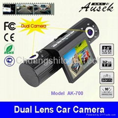 Dual lens Car Dash Camera Car DVR Black