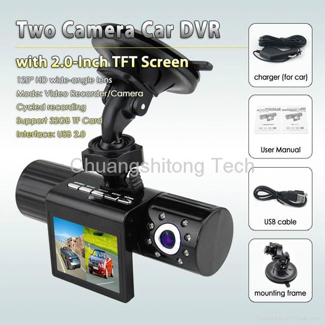 Dual lens Car Dash Camera Car DVR Black Box for Car Event Data Recorder 4