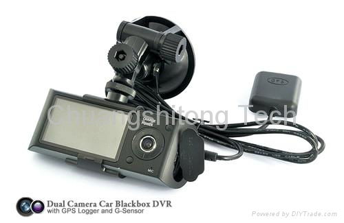 Dual Lens Car Black Box with GPS Logger Car Accident Recorder HD Car DVR 2