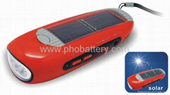 Wind-up/Solar Flashlight with Radio & Cellphone Charger