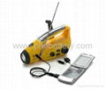 Solar/crank dynamo torch with FM/AM radio, DC dynamo 2