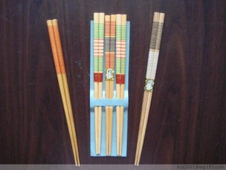 Set of plastic bag of Senior Beautiful paint bamboo chopsticks 5