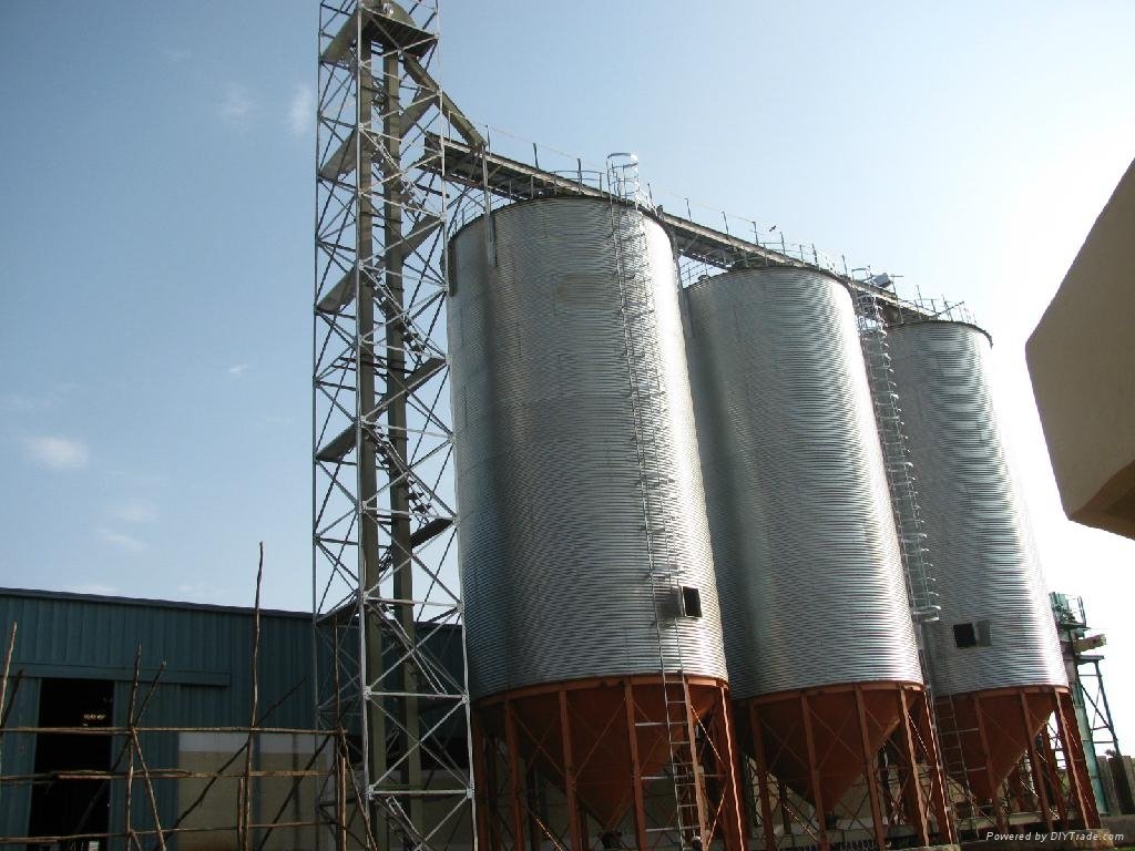  hopper bottom grain storage steel silo for farm