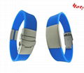 Silicon id bracelet with stainless steel bukle and clasp