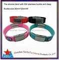 Silicon id bracelet with stainless steel bukle and clasp 3