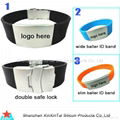 Silicon id bracelet with stainless steel