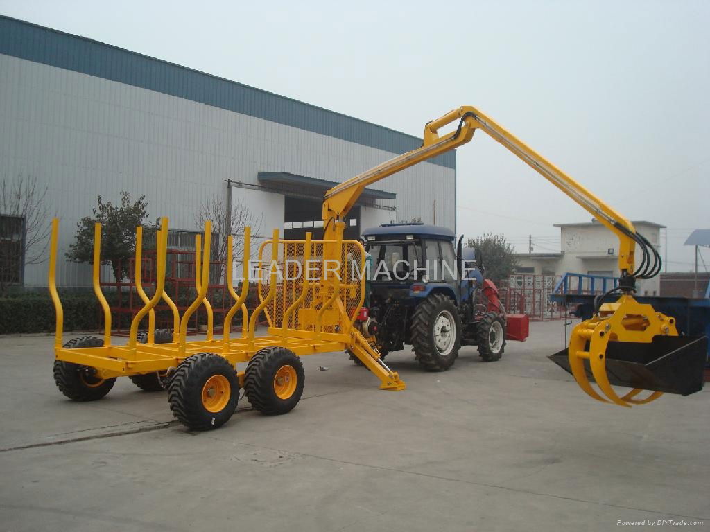 log loader trailer with crane 4