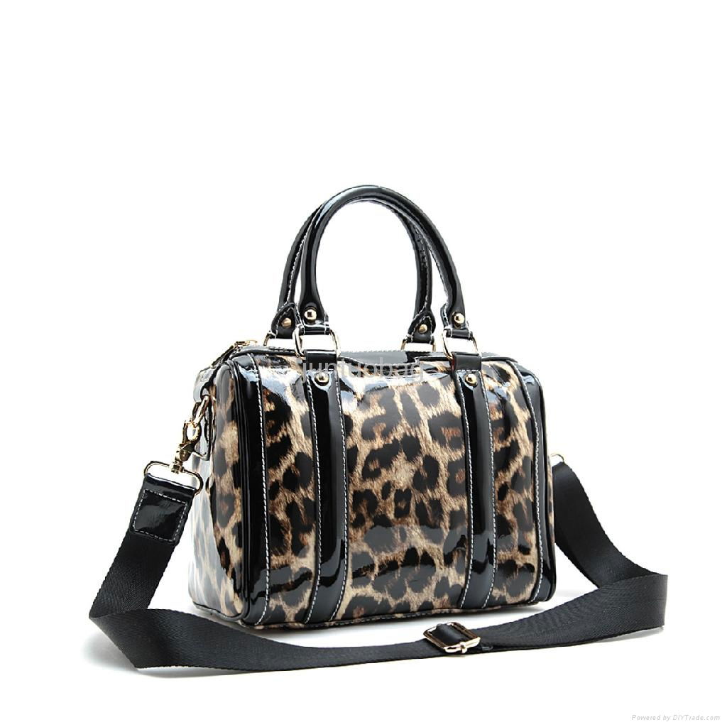 Fashion Sequin Leopard Genuine leather lady handbag 2