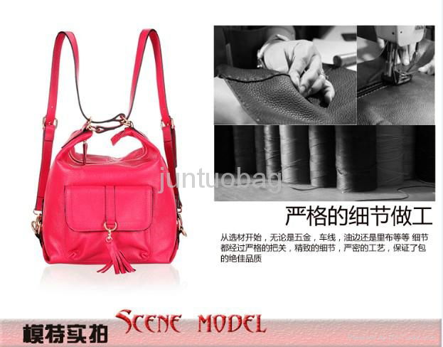 Fashion lesure Genuine leather lady backpack