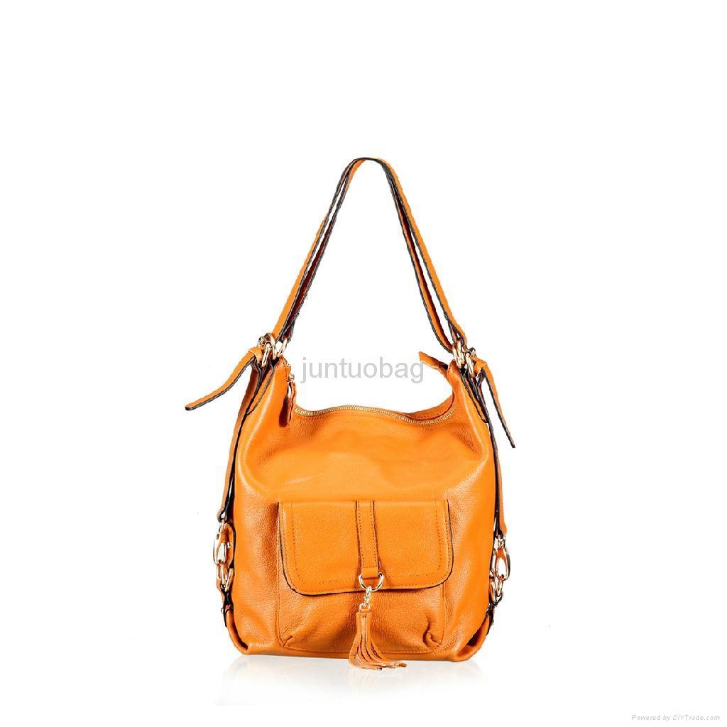 Fashion lesure Genuine leather lady backpack 5