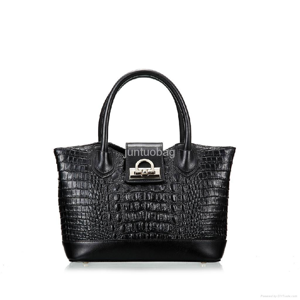 Charming Sequin Crocodile Genuine Leather Women Business Bag 5