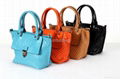 Candy Color Embossed Real Leather women