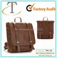 High-quality fashion brown PU leather backpack  1