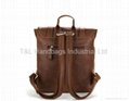 High-quality fashion brown PU leather backpack  3