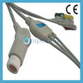 HP one piece 3-lead ECG cable with leadwires 1