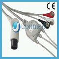 One piece 3-lead ECG Cable with leadwires 1